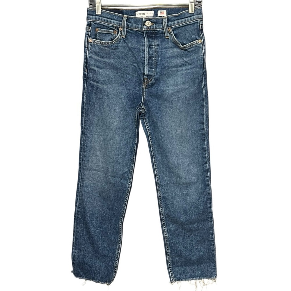 Re/Done Comfort Stretch High Rise Stove Pipe Jeans 28x26 Retro Ankle Cropped